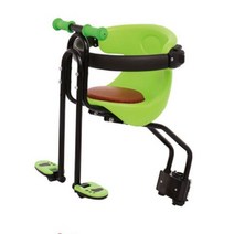 IMBABY-어린이 자전거 안전한 아기 좌석 어린이 안전 캐리어 앞좌석 안장 쿠션 등받이 발 페달 포함, [03] Green no bracket