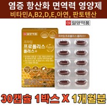 몸속염증제거 항산화 면역력에좋은 영양제 남성 여성 프로폴리스 1개월분 잇몸염증 체내염증없애는 면역력증대 필수영양제, 1박스(30정 1개월)