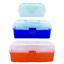 휴대용 수납함 정리함 애니박스 멀티박스 아트키트 (소 중 대), 소 (투명/파랑/빨강/주황)