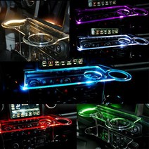 올뉴스포티지 QL 트윈컵홀더 2단 무중력테이블 USB 5V LED 차량용 식탁 선반 트레이 핸드폰 스마트폰 거치대 컵홀더 수납용품, 트윈컵홀더형 LED없음