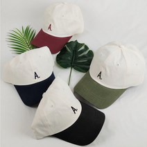 와이앤와이 영문 레터링 A자수 투톤배색볼캡 코튼 데일리 스몰로고 캡모자 볼캡코디 커플모자