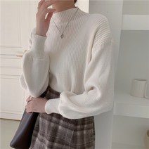 줄리엔느 데일리 오버핏 반목 폴라 니트