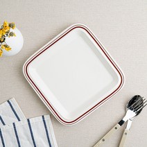 시라쿠스 메이플 사각 플레이팅 그릇 정사각접시, 라인브라운