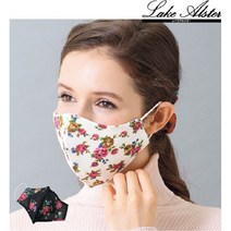 일본 수입 Lake Alster 가와사키 입체 거즈 마스크 로즈, 블랙