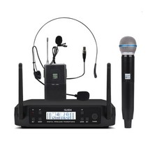 Shure용 품질 GLXD4 2 채널 무선 마이크 시스템 노래방 Beta58 및 SM58, 02 Fullset(600-690MHz)