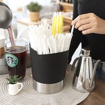 카페 탕비실 스트로우 디스펜서 빨대 통 꽂이 3칸, 1개
