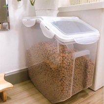 사료보관통대형 보관통 사료통 보관용기 고양이 밀폐, 8kg 화이트