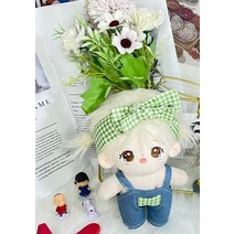 무속성솜인형 무속성인형 아이돌인형 수제 한정판 수제 데님 봉제 인형 바지 머리띠 귀여운 인형 복장 장난감 인형 액세서리 드레스 314, 2pc 인형 없음, 20cm