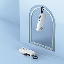 5000mAh 휴대용 보조베터리 내장 케이블 외부 예비 배터리 팩 미니 아이폰 14 13 삼성 S22 Xiaomi 12S, 2600MAH, Lightning 5