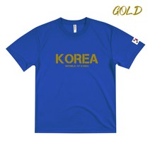 2023년 NEW KOREA 남여공용 대한민국 코리아 메탈릭 골드 면 쿨론 반팔티