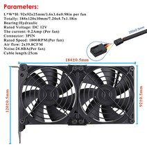 컴퓨터 Gdstime 80MM 90MM 범용 데스크탑 VGA 쿨러 파트너 조용한 섀시 PCI 그래픽 카드 더블 트리플 팬 라디에이터, 02 Hydraul 9CM Dual Fan