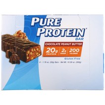 퓨어 프로틴 초코릿 땅콩 버터 바 6 개 1 개 당 1.76 oz (50 g)