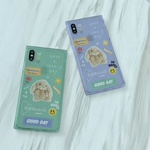 [바보사랑] [호환용] 쿨쿨잠 굿데이러브버니4 아이폰큐브케이스, 기종선택:아이폰XSMAX / 디자인선택:민트, 상세 설명 참조