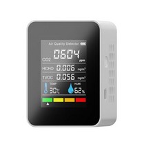 포름알데히드 측정기 5 인 1 TVOC HCHO 대기 공기 모니터 이산화탄소 창고 품 온도 습도 109510, 5 in 1 White