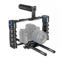 Neewer DSLR 짐벌 핸드그립 슬링 양손 영상 촬영 파노라믹 떨림 방지, 06. D타입 레드, 1개