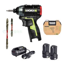 웍스 WU132 충전 임팩 드라이버 드릴 12V 2.0Ah 배터리2개 가정용 전문가 DIY 밀워키 비트 세트