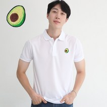 멋지군 코오롱 쿨론 쿨 기능성 아보카도 자수 카라 반팔 티셔츠