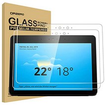 (2 Pack) Orzero Tempered Glass Screen Protector Compatible For Echo Show Gen 2 10.1 inch 9 Hardness, 1, 9 Hardness HD Anti-Scratch Bu