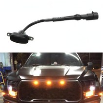 자동차 전면 그릴 LED 라이트 연기 랩터 스타일 램프 앰버 포드 F-150 2010-2018 조명, 01 Yellow shell Amber