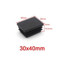 각파이프10pcs 직사각형 플라스틱 블랙 블랭킹 엔드 캡 가구 튜브 파이프 삽입 플러그 마개 장식 먼지 커, 19 30x40mm
