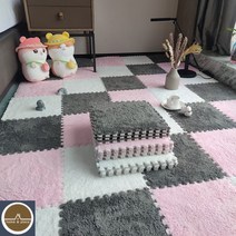 븍럭매트 놀이방 고무 블럭 퍼즐 층간소음제 베란다카페트, 그레이+핑크+화이트