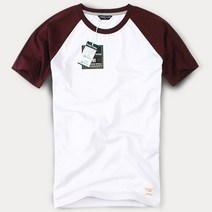 [FOREST CAMP]Raglan Tee 나그랑 배색 반팔티[FCTH4222-White Burgundy]