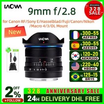 Venus Optics Laowa 9mm f/2.8 MF Zero-D 와이드 앵글 프라임 카메라 렌즈 소니 E/Hasselblad/Fuji/Canon/Nikon/Micro 4/3, for Canon RF