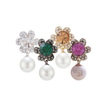 폭스타일 은침 아리스타 꽃 진주 귀걸이