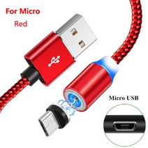 G3240 마그네틱 마이크로 USB 충전 케이블 5V 2A 노키아 N530 6 8 2.1 3.1 Honor 7A 7C 7S 8A 8C 8X 10I 전, 08 micro cable red