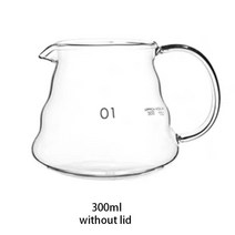 필터 드립 브루잉 핫 브루어 커피 포트 300/500/700ml 유리 구름 모양의 주전자 브루어기구, [08] 300ml no lid