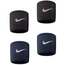 나이키 스우시 손목밴드 4P, 블랙+네이비