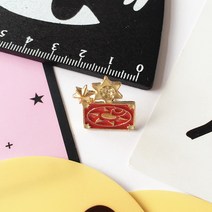 카드캡터체리카드 무무양품 마법소녀 변신 작은 체리쿨로 브로치 체리 별 스틱 애니메이션 굿즈, 03 7#레드쿨로브로치【큐빅】