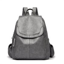 Coosilo 여자를위한 여자 품질의 가죽 백팩 Sac A Dos 캐주얼 데이 팟 블랙 빈티지 배낭 학교 가방 Mochila Rucksack