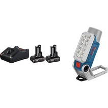 Bosch Professional 12V 시스템 배터리 스타터 세트 2x GBA 12V 6.0 Ah 배터리 및 급속 충전기 GAL 12V-40(박스 내), LED 램프와 번들