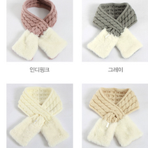 (1+1) 6color 니트 목도리 꽈배기 숏 퍼 포인트 패션 머플러 목도리