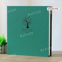 Makone 상표등록 1000장대용량가족앨범 대용량 1000장 가족앨범 기본 베이직 대형 양장 다이어리 졸업 입학, 린넨가죽해피트리
