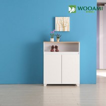 [우아미아이] [우아미가구]코모노 낮은 신발장800, 색상:화이트