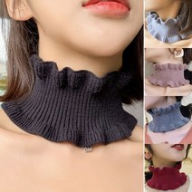 쁘띠 넥워머 페이크 프릴 니트 터틀넥 목을 따뜻하게