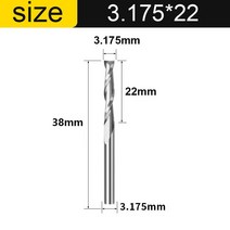 Vsharp CNC 조각 라우터 비트 플랫 코 엔드 밀 2 두 피리 나선형 Upcut 밀링 커터 도구 초경 나무 MDF PVC, 12 3.175x22_03 10pcs