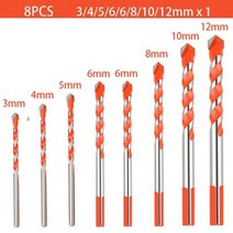 절단기 타일커터기 커터 공구 타일커팅기 3-12mm YG6 경질 합금 드릴 비트 유리 세라믹 타일 금속 목재 및 기타 드릴링 공구 센터 비트 세트 118880, green