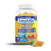 Vital Vitaldin Multivitamine Kids Gummies- 11 개의 비타민과 미네랄이있는 어린이 보충제 -70 개의 구미 사탕 (1 개월 동안 공급); 맛 모듬, 3개