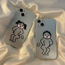 커플 우정 카메라 보호 방탄 풀커버 휴대폰 케이스 아이폰 호환 아이폰XR/11pro/12/13/14 폰케이스 같이 이상한 캐릭터 큐티 지문방지 슬림 애니 디자인 실리콘 범퍼