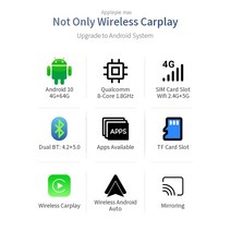 스마트 올인원 차량네비게이션애플 파이 맥스 카 AI 박스 안드로이드 10 무선 카플레이 4G LTE SIM 매직, 02 for Audi 2017-2021