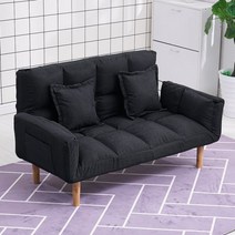 2인용 소파 접는 타입 침실 작은 침대 쇼파, 이코노미 - 블랙