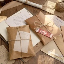 빈티지 황색 종이 봉투 10P 크라프트지 11x16cm 서류 엽서 사진 엔틱 페이퍼 보관 문구, 단품, 단품