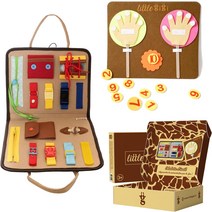 Little GiGi Busy Board 2세 아기를 위한 몬테소리 장난감 1세에서 3세 어린이를 위한 교육용 게임 및 장, 한개옵션0