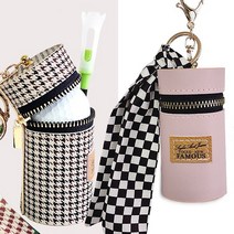 여성 골프공 케이스 골프티 파우치 골프보조가방 /립스틱 스마트키 파우치 키링, 인디핑크