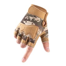 야외 스포츠 핑거리스 장갑 반 손가락 군대 전술 장갑 Camo 등산 사이클링 승마 Airsoft 체육관 S2104, L, 위장 1