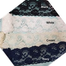 dklace 스판레이스모음 / 레이스 6080 폭 7.5cm 자가드, 크림