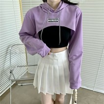 맨투맨 티셔츠 크롭티 가을 볼레로 나시 레이어드 후드 언더붑